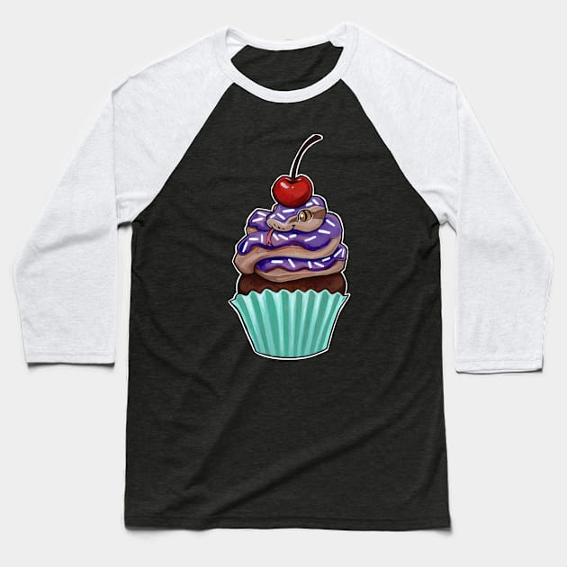 Cupcake snake Baseball T-Shirt by BiancaRomanStumpff